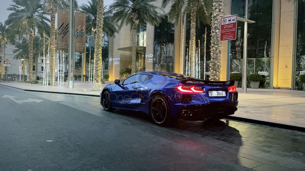 Blue Chevrolet Corvette Grand Sport C8 2021 for rent in Ras Al Khaimah 8